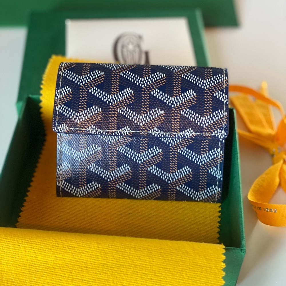 AUTHENTIC GOYARD SMALL WALLET NAVY COLOR NIB